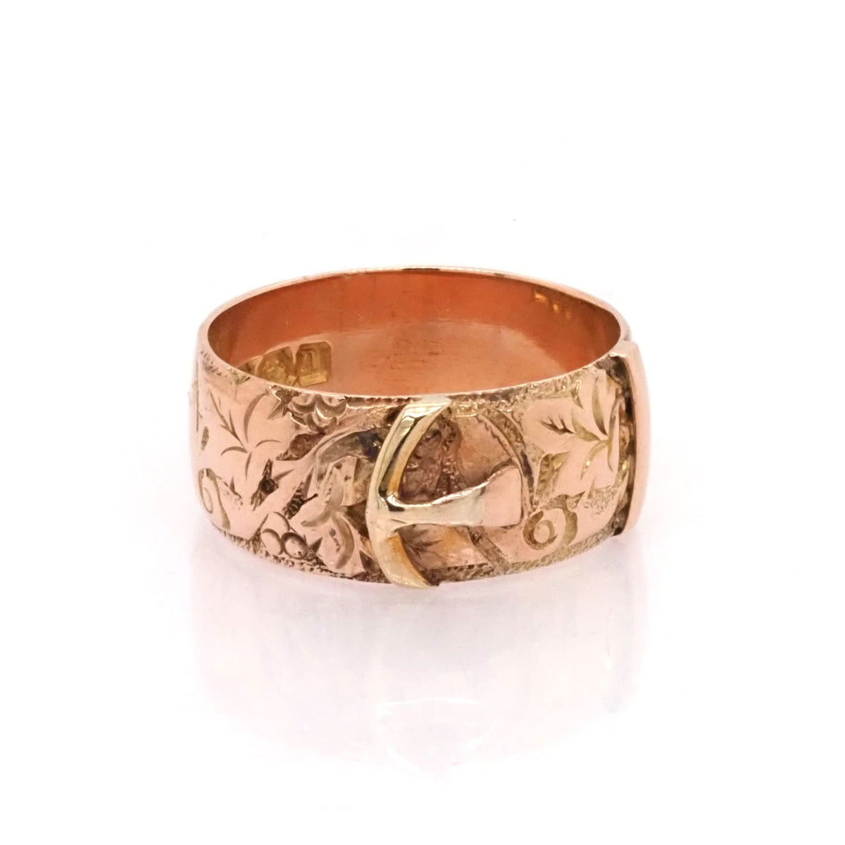Ogden of Harrogate Jewellery 9ct Yellow Gold Edwardian Buckle Ring, c.1912