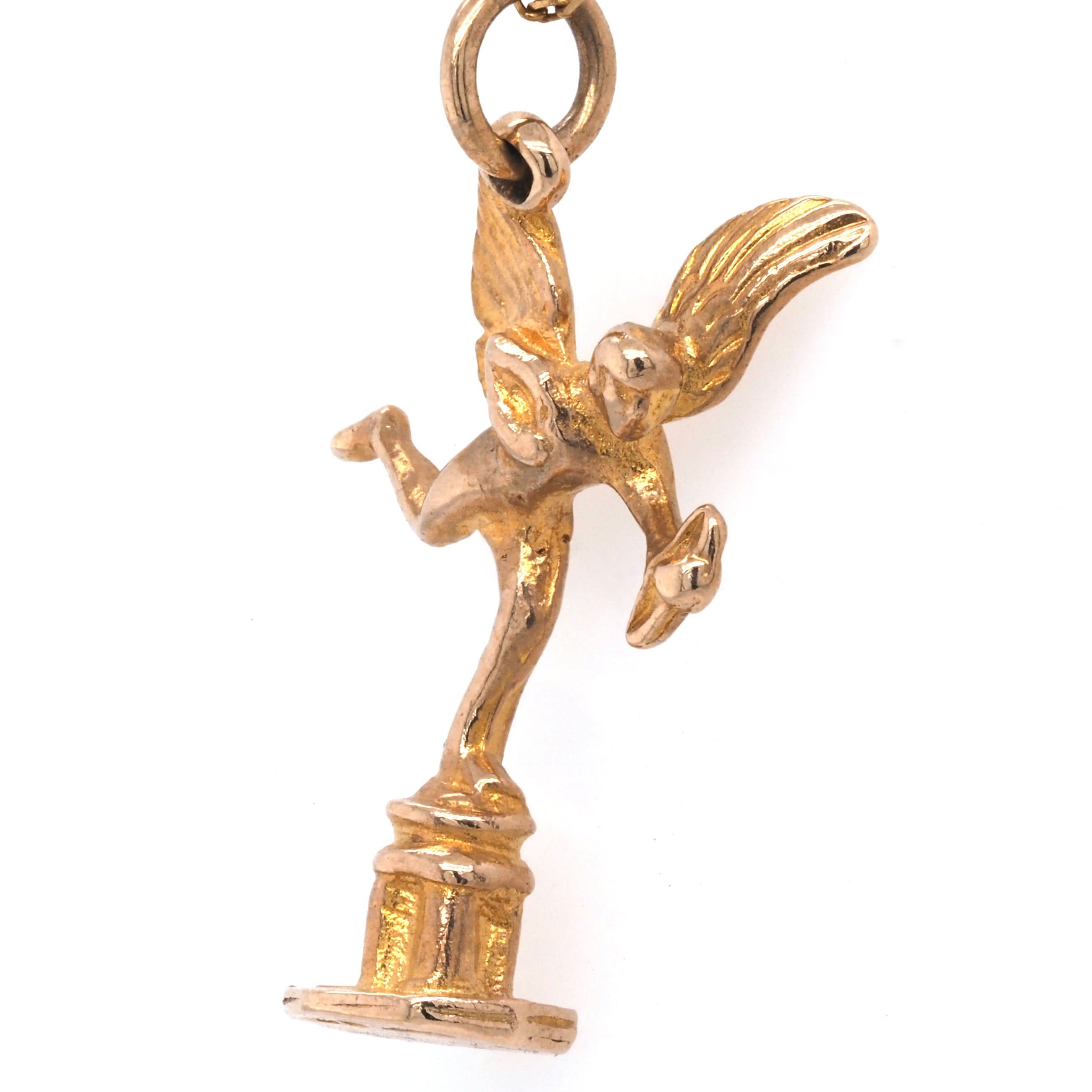 Ogden of Harrogate Jewellery 9ct Yellow Gold 'Eros on Plinth' Charm on Chain