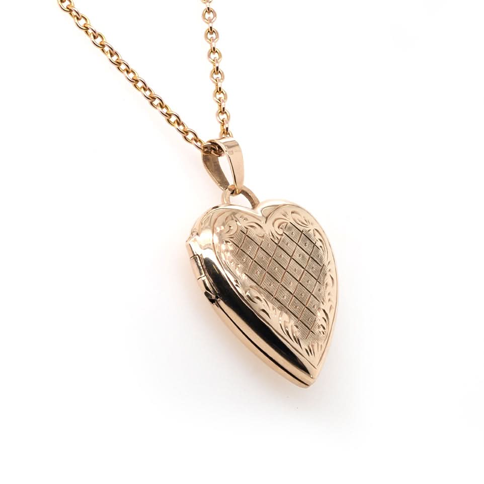 Ogden of Harrogate Jewellery 9ct Yellow Gold Heart-Shaped Locket on 9ct Yellow Gold 20" Chain