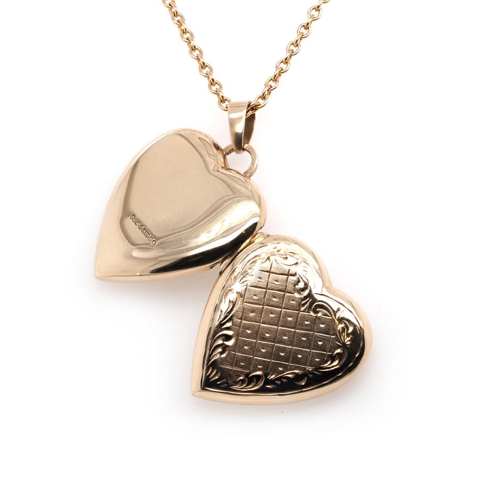 Ogden of Harrogate Jewellery 9ct Yellow Gold Heart-Shaped Locket on 9ct Yellow Gold 20" Chain