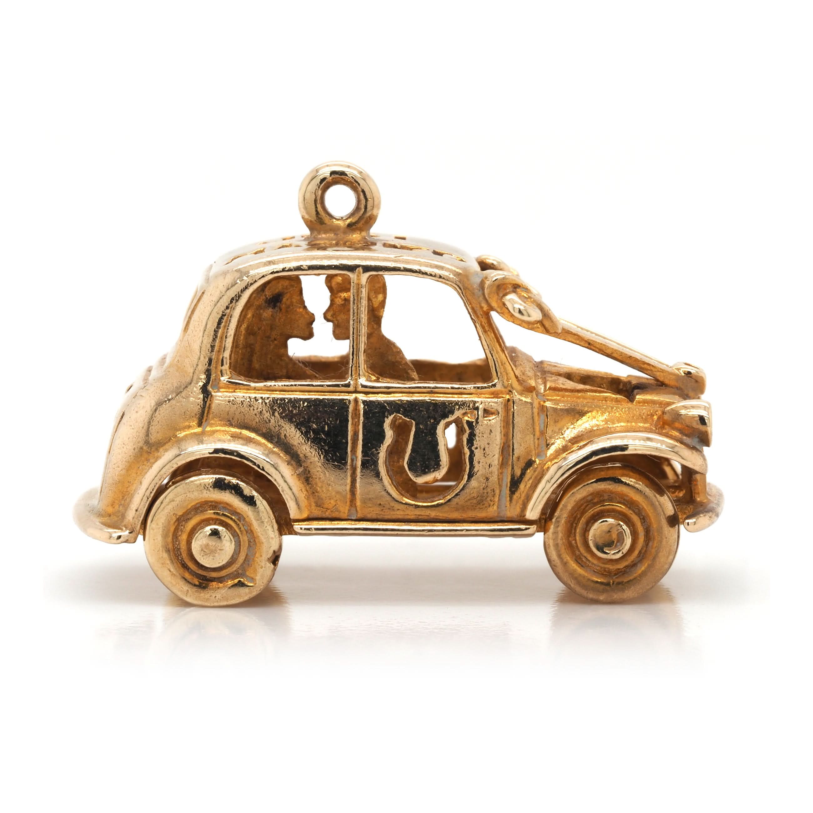 Ogden of Harrogate Jewellery 9ct Yellow Gold 'Just Married' Car Charm