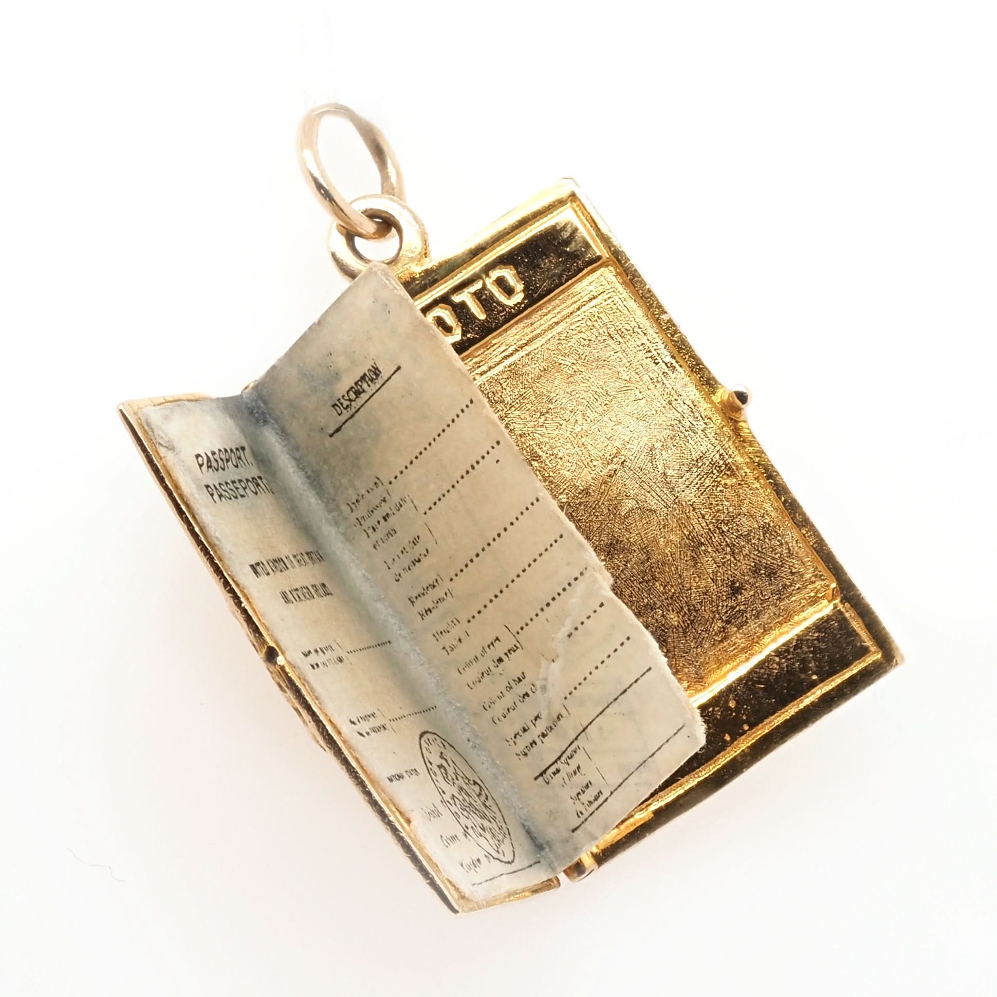 Ogden of Harrogate Jewellery 9ct Yellow Gold Passport Charm