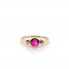 Ogden of Harrogate Jewellery 9ct Yellow Gold Ruby and Diamond 3 Stone Ring