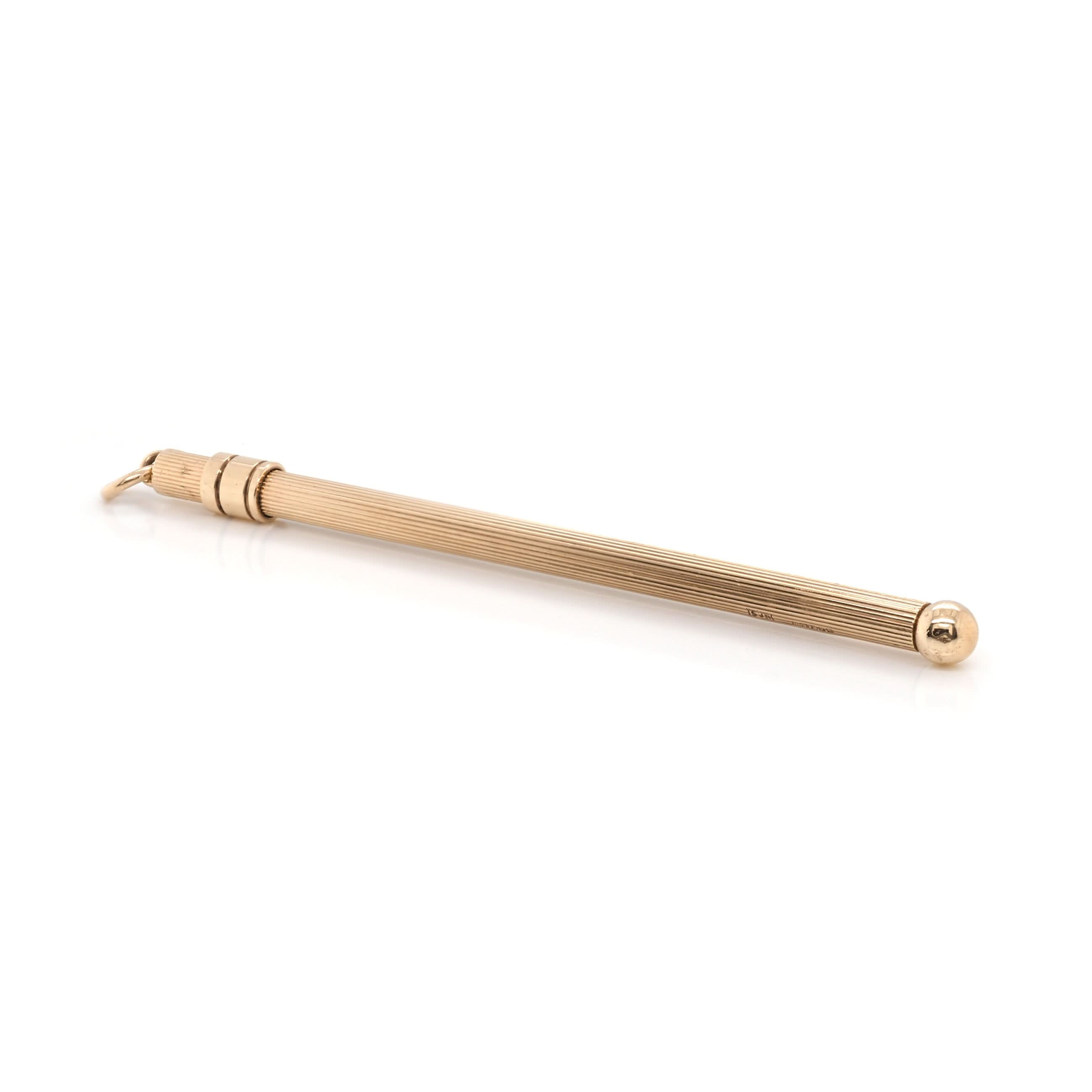 Ogden of Harrogate Jewellery 9ct Yellow Gold Telescopic Cocktail Swizzler