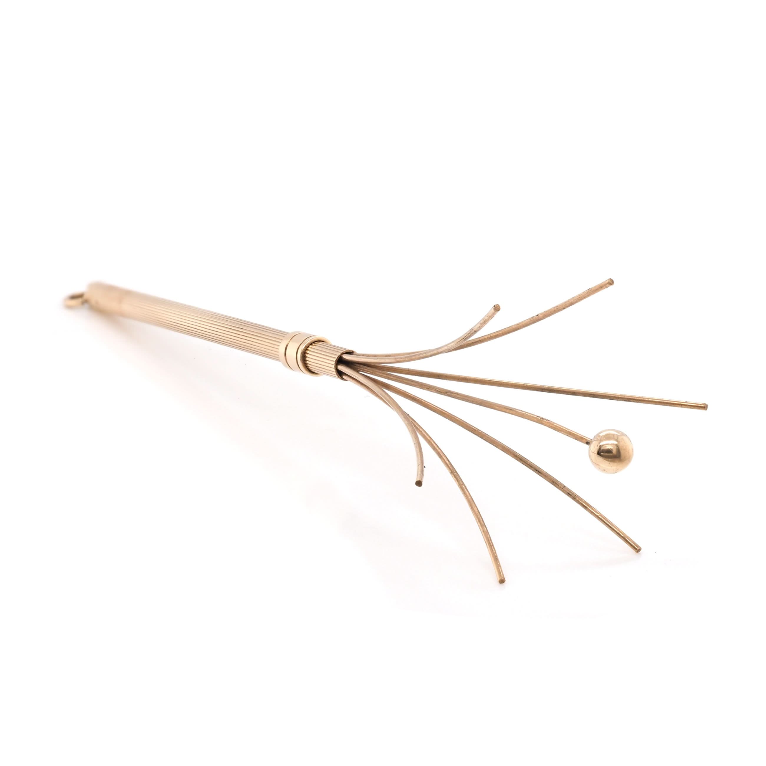 Ogden of Harrogate Jewellery 9ct Yellow Gold Telescopic Cocktail Swizzler