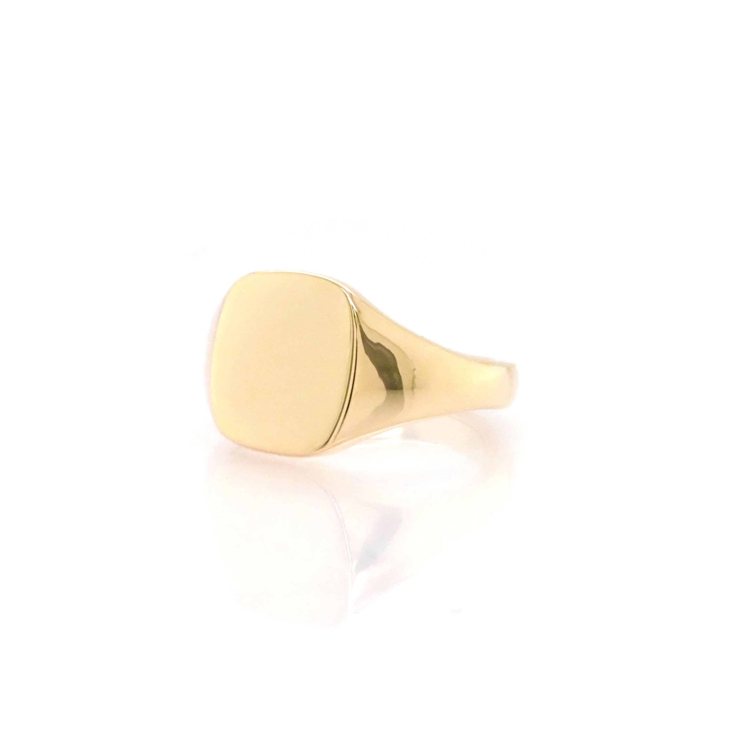 Ogden of Harrogate Jewellery A 9ct Yellow Gold Cushion Signet Ring