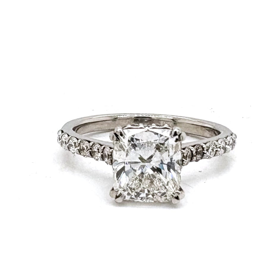 Ogden Of Harrogate Jewellery A Cushion-cut Diamond Ring