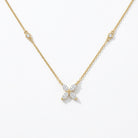 Ogden Of Harrogate Jewellery A Dmarquise-Cut Diamond Flower Style Necklace in 18ct Yellow Gold