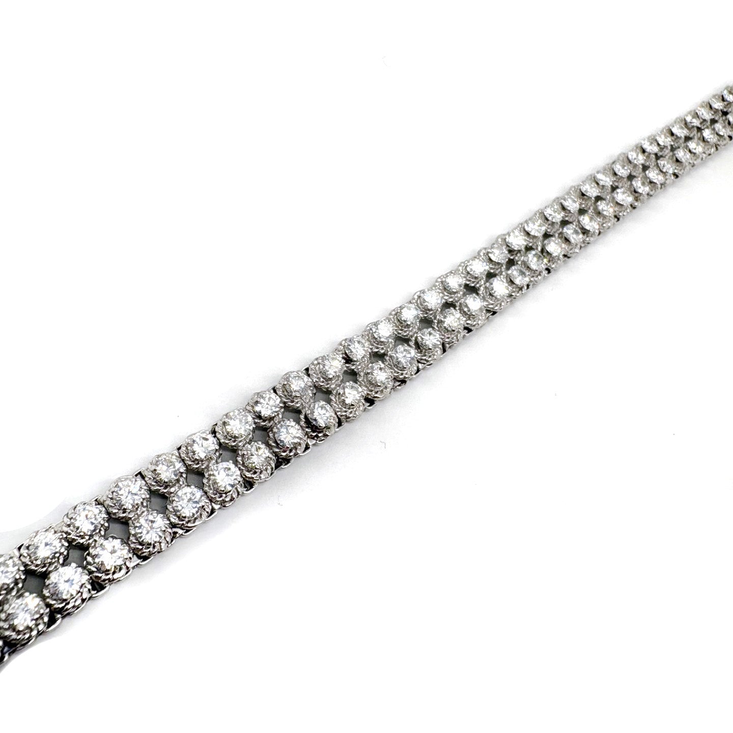 Ogden Of Harrogate Jewellery A Double Row Diamond Line Bracelet