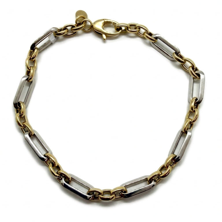 Ogden Of Harrogate Jewellery A Fancy Link Bracelet in 9ct Yellow and White Gold