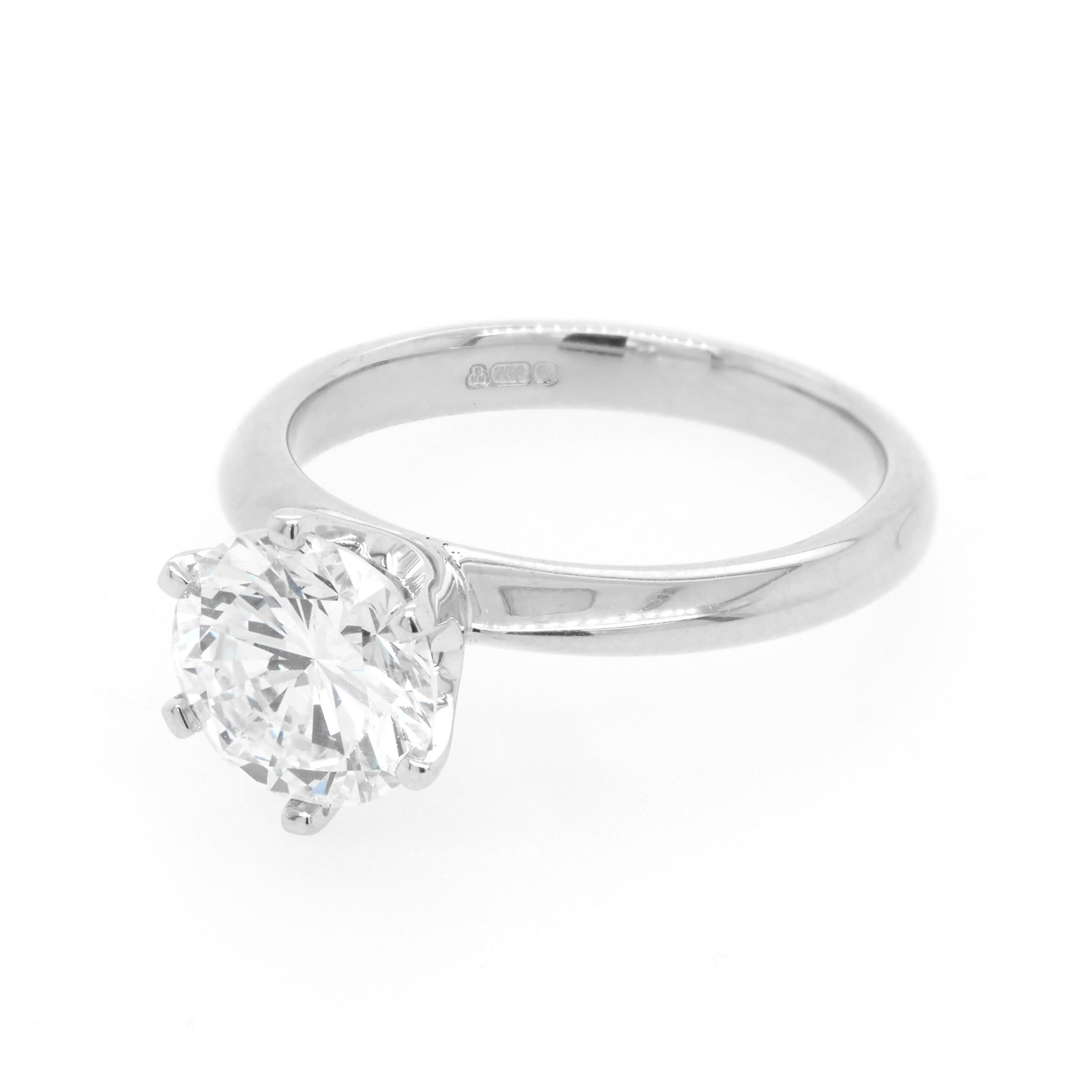 Ogden of Harrogate Jewellery A Fine Platinum Single Stone Diamond Ring with Diamond-Set Shoulders, 2.00cts