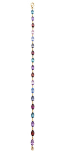 Ogden Of Harrogate Jewellery A Multy Marquise Cut Gem Stone Bracelet in 9ct Yellow Gold