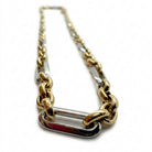 Ogden Of Harrogate Jewellery A Oval and Circular Link Necklace in 9ct Yellow and White Gold