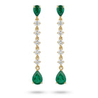 Ogden Of Harrogate Jewellery A Pair of Emerald and Diamond Drop Earrings in 18ct Yellow Gold