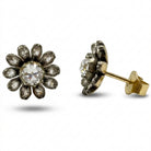 Ogden Of Harrogate Jewellery A Pair Of Gold and Silver Diamond Set Cluster Earrings