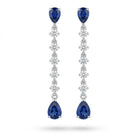 Ogden Of Harrogate Jewellery A Pair of Pear Shaped Sapphire and Diamond Drop Earrings  in 18ct White Gold