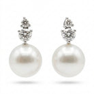 Ogden Of Harrogate Jewellery A Pair of South Sea Pearl and Diamond Drop Earrings in 18ct White Gold