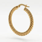 Ogden Of Harrogate Jewellery A Pair of Twisted Hoop Earrings in 9ct Yellow Gold