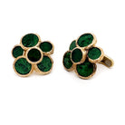 Ogden Of Harrogate Jewellery A Pair of Vintage Green Hardstone Cufflinks Circa 1960s