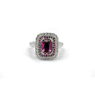 Ogden Of Harrogate Jewellery A Pink Sapphire and Diamond Cluster Ring