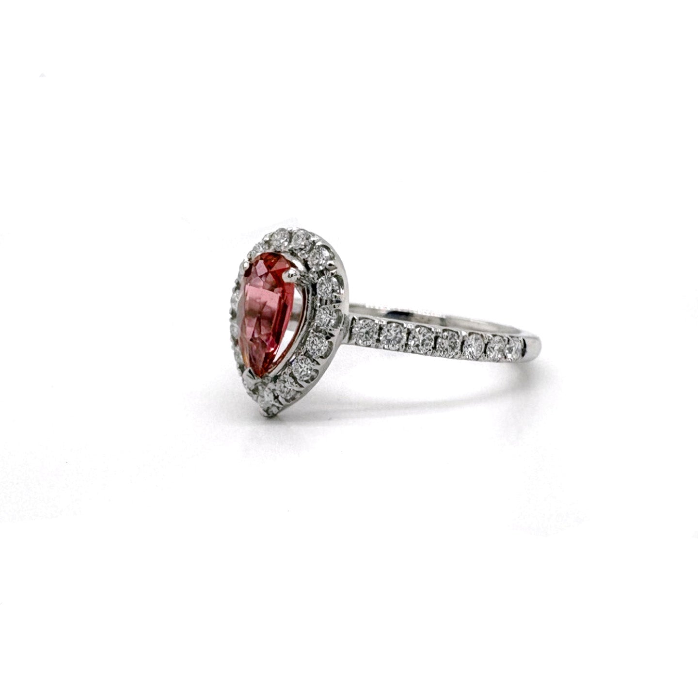 Ogden Of Harrogate Jewellery A Pink Tourmaline and Diamond Cluster Ring