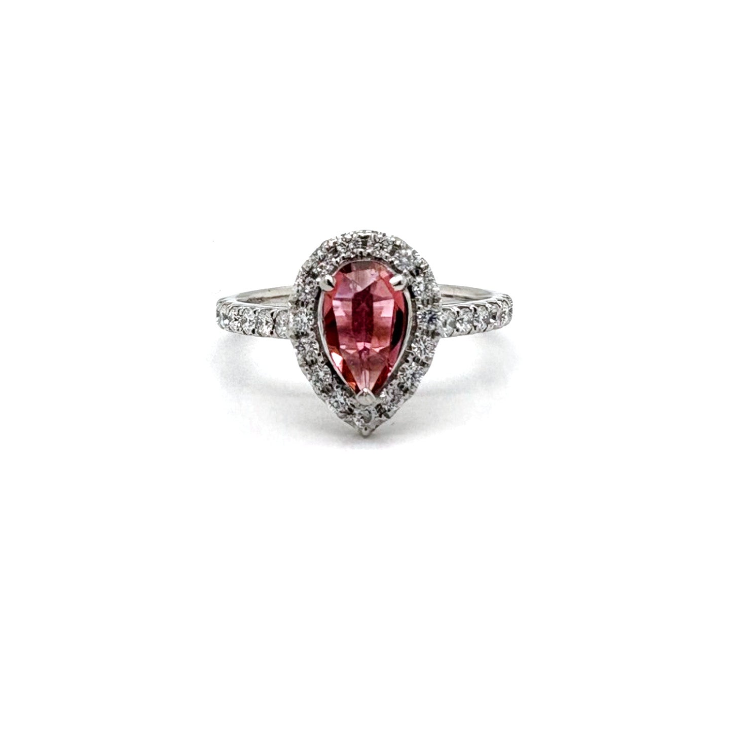 Ogden Of Harrogate Jewellery A Pink Tourmaline and Diamond Cluster Ring