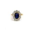 Ogden Of Harrogate Jewellery A Sapphire and Diamond Cluster Ring