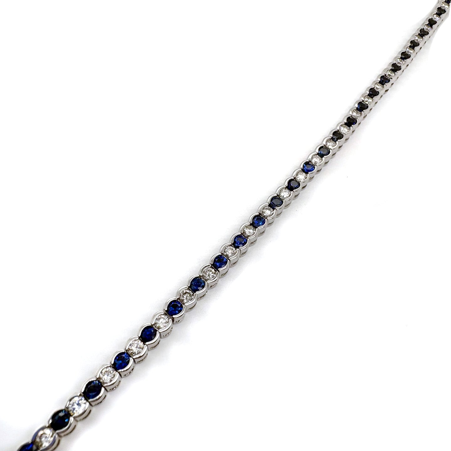 Ogden Of Harrogate Jewellery A Sapphire and Diamond Line Bracelet