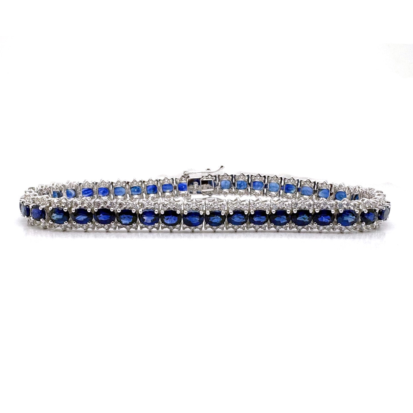 Ogden of Harrogate Jewellery A Sapphire and Diamond Line Bracelet