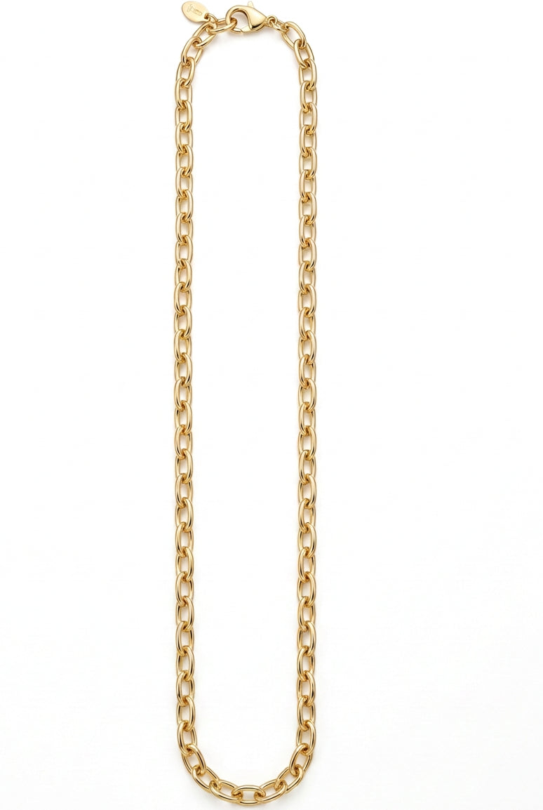 Ogden Of Harrogate Jewellery A Solid Link Trace Style Heavy Necklace in 9ct Yellow Gold