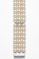 Ogden Of Harrogate Jewellery A Three Row Pearl Bracelet with Three Diamond Set Spacers