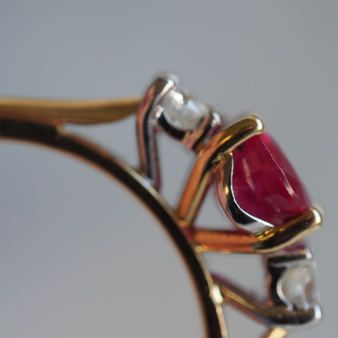 Ogden of Harrogate Jewellery An 18ct Yellow Gold Ruby and Diamond Ring