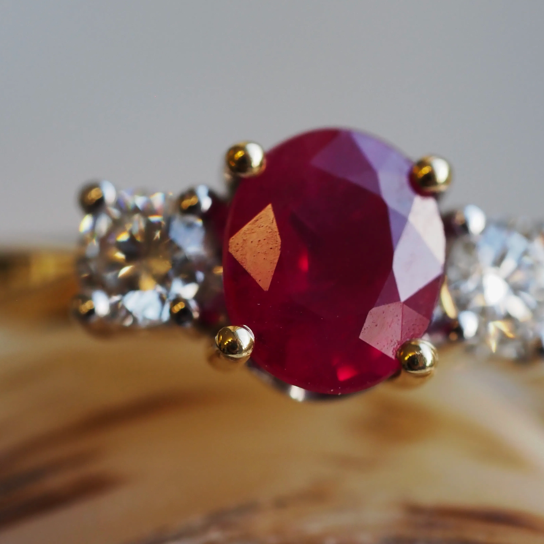 Ogden of Harrogate Jewellery An 18ct Yellow Gold Ruby and Diamond Ring