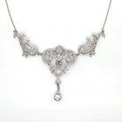Ogden Of Harrogate Jewellery An Art Nouveau style Aquamarine and Diamond Collarette