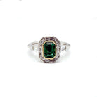 Ogden Of Harrogate Jewellery An Emerald and Diamond Cluster Ring