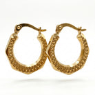 Ogden Of Harrogate Jewellery Antique Style Croeole Hoop Earrings in 9ct Yellow Gold