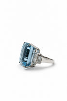 Ogden Of Harrogate Jewellery Aquamarine and Diamond Fancy Ring