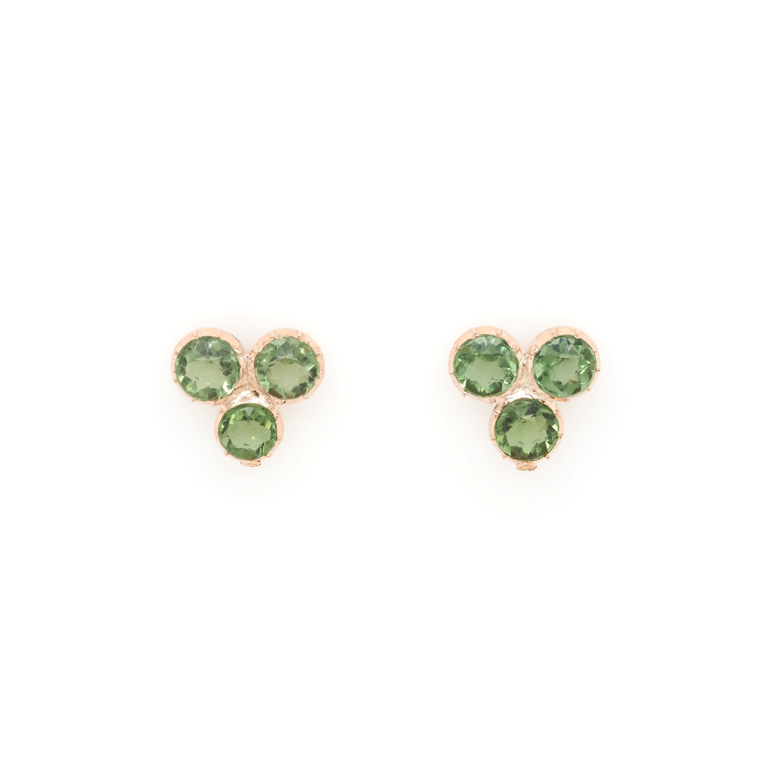 Ogden of Harrogate Jewellery Art Deco 9ct Yellow Gold Peridot Triplet Earrings, c.1930