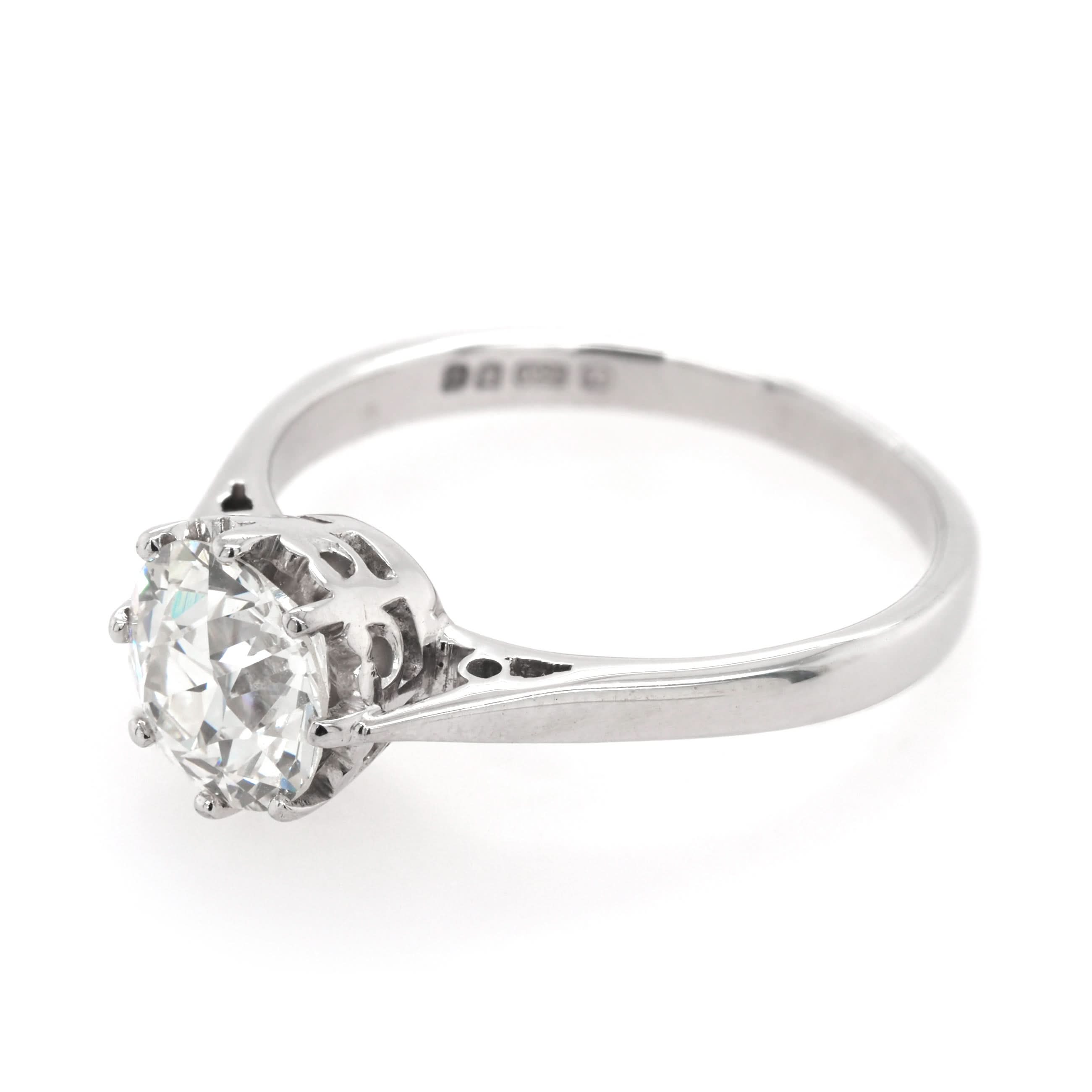 Ogden of Harrogate Jewellery Art Deco Platinum Old-Cut Diamond Solitaire Ring, c.1930