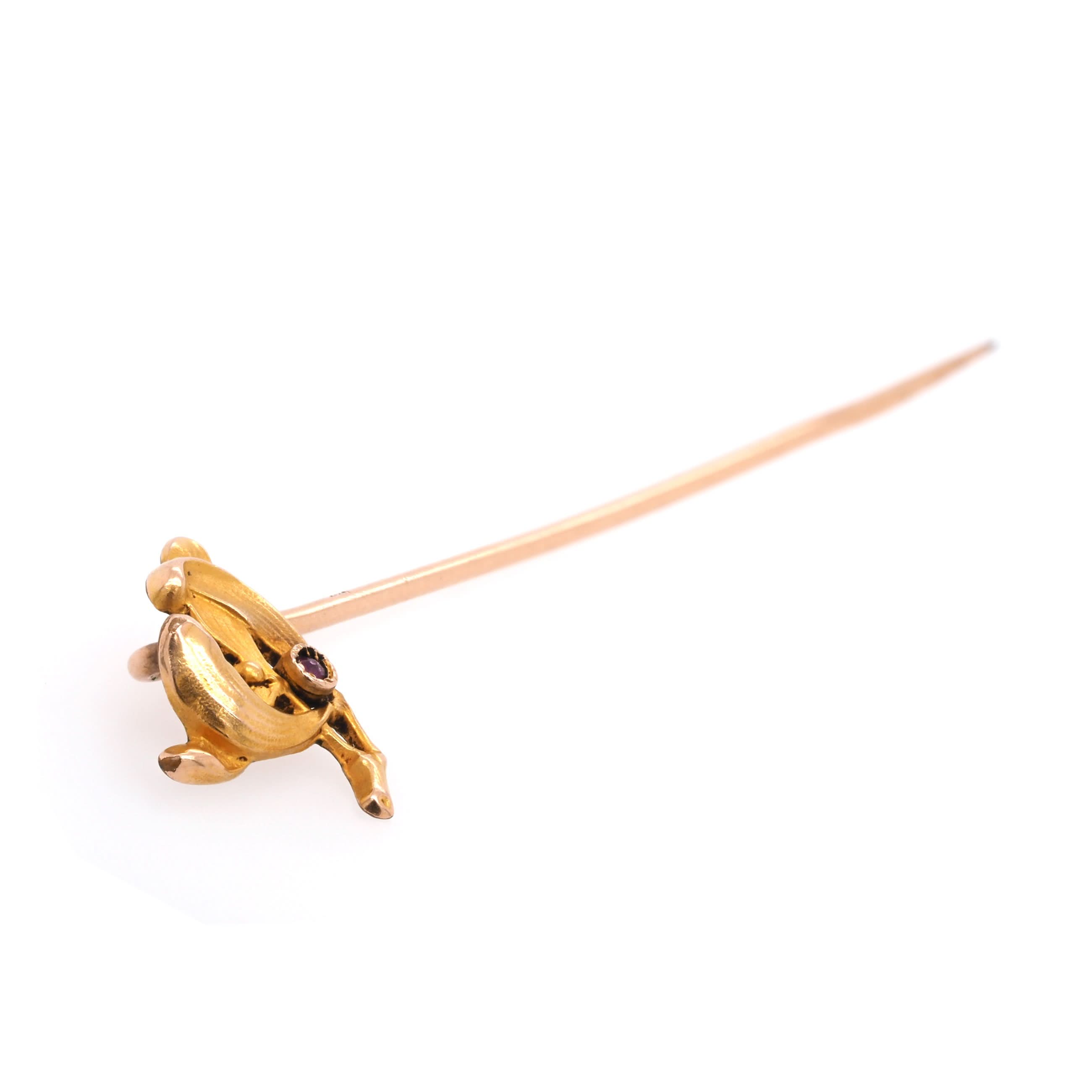 Ogden of Harrogate Jewellery Art Nouveau Gold-Plated Garnet-Set Samara Pin