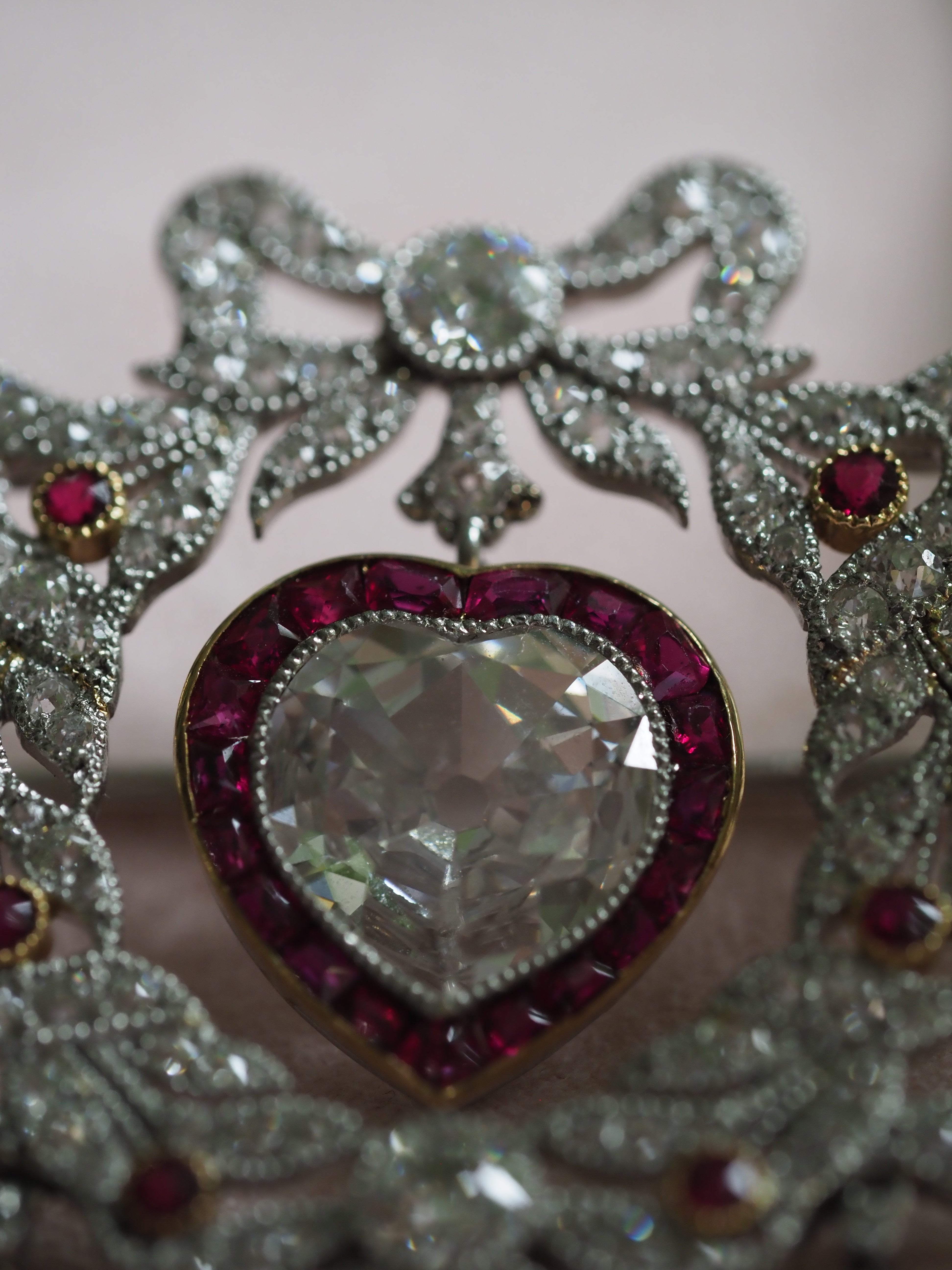 Ogden Of Harrogate Jewellery Belle Époque Diamond & Ruby Edwardian Brooch *POA*