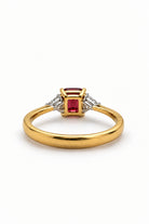 Ogden Of Harrogate Jewellery Burmese Red Spinel and Diamond Three-stone Ring, 18CT Yellow/White gold