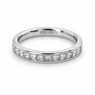 Ogden Of Harrogate Jewellery CHANNEL SET HM PLATINUM PRINCESS CUT HALF ETERNITY/WEDDING BAND  SET WITH 16 DIAMONDS ESTIMATED WEIGHT: 0.80CT