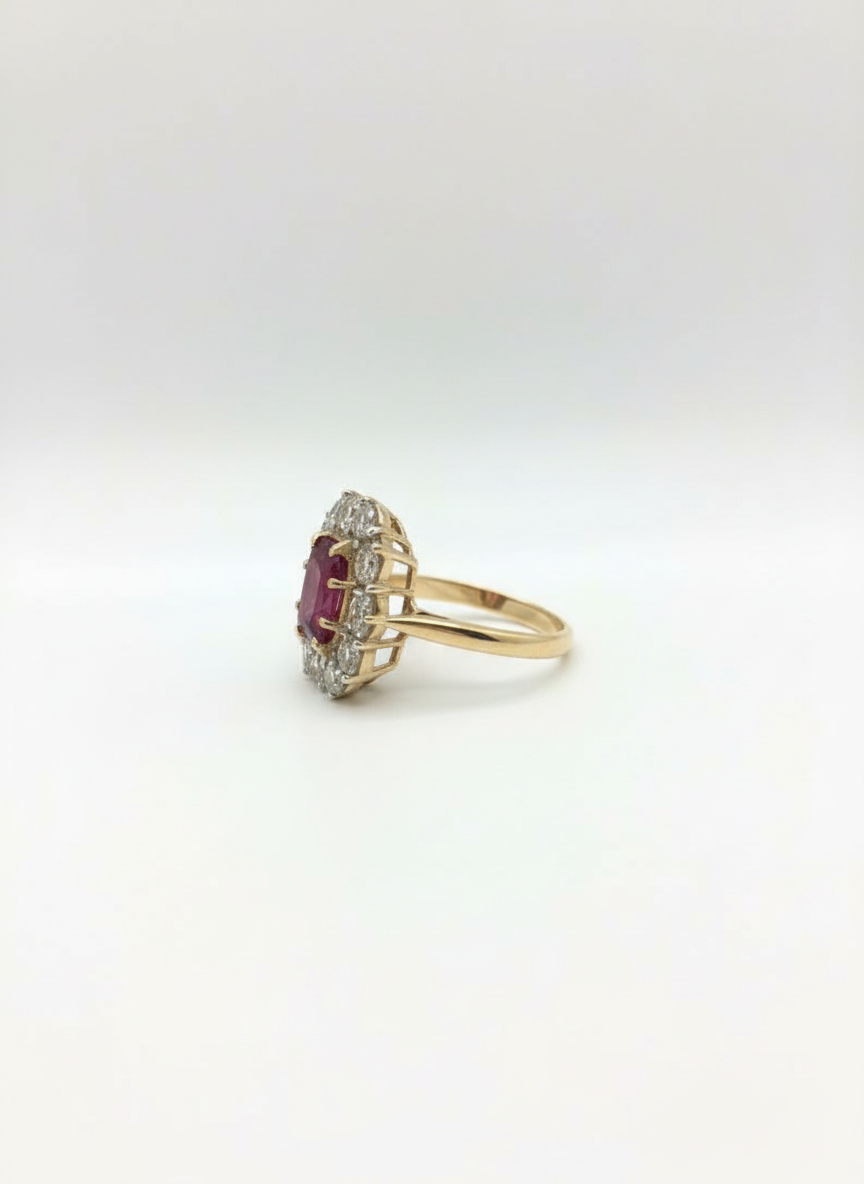 Ogden of Harrogate Jewellery Diamond and Ruby Cluster Ring *POA*
