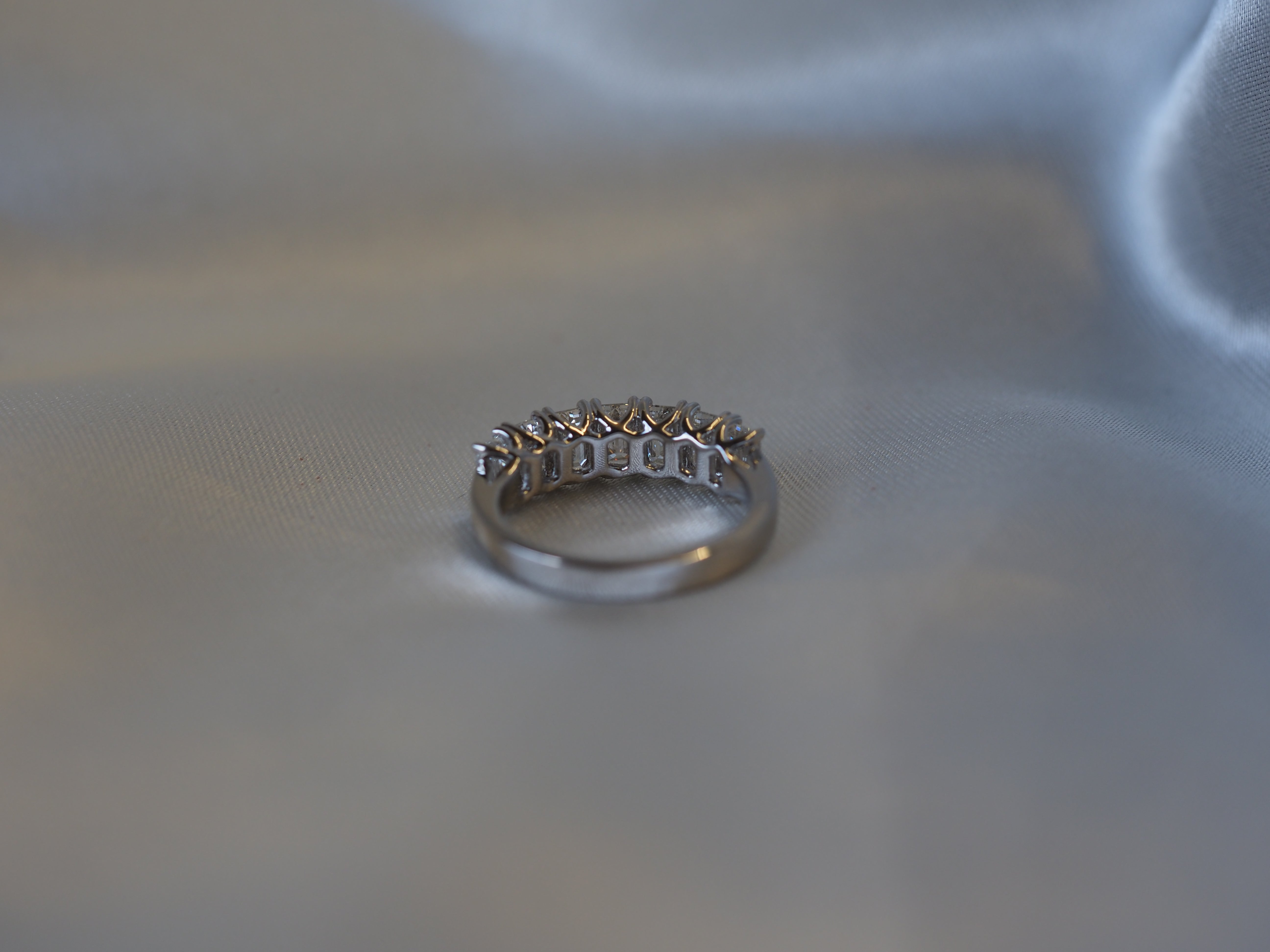 Ogden Of Harrogate Jewellery Diamond Baguette Half-Eternity Ring in Platinum