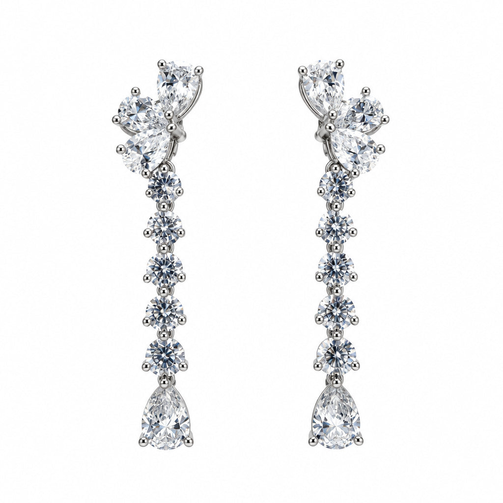Ogden Of Harrogate Jewellery Diamond Dangly Earrings, 18ct White Gold
