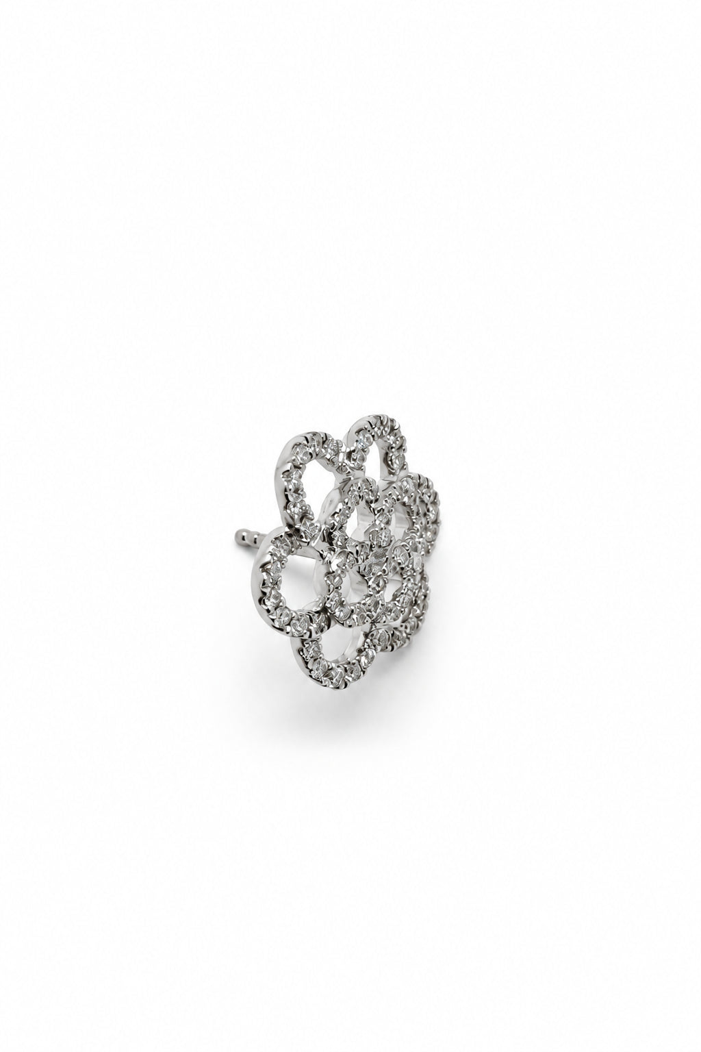 Ogden Of Harrogate Jewellery Diamond Set Flower Shaped Earrings, 18CT White Gold