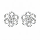 Ogden Of Harrogate Jewellery Diamond Set Flower Shaped Earrings, 18CT White Gold