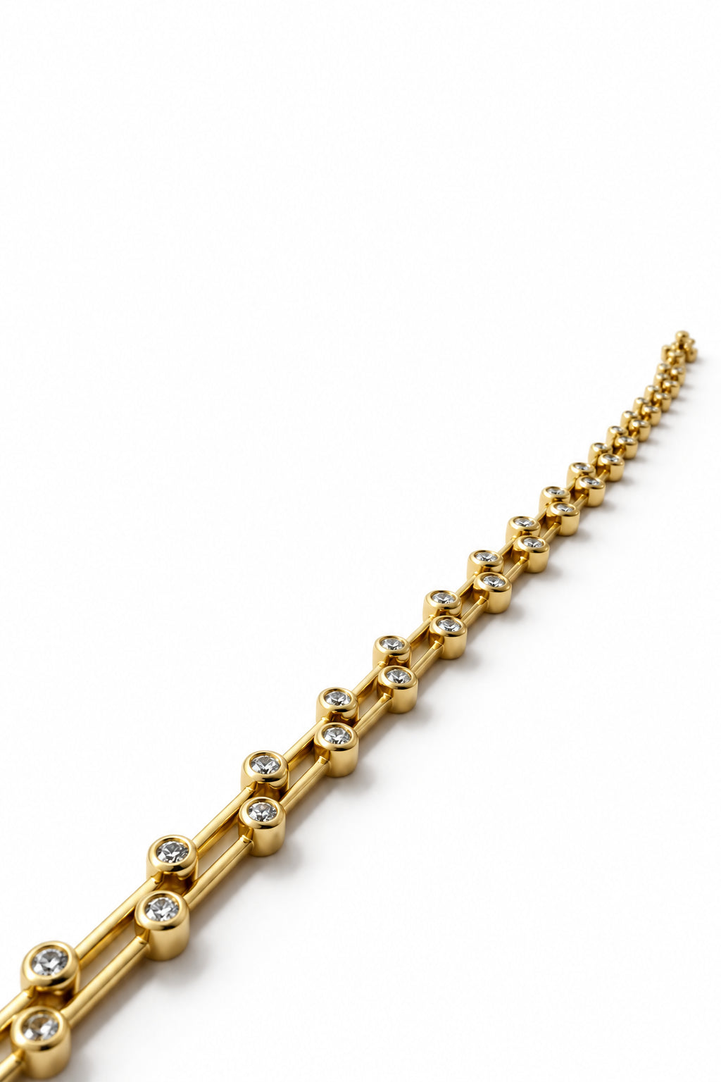 Ogden Of Harrogate Jewellery Double Row Diamond Set Bubble Bracelet, 18ct Yellow Gold