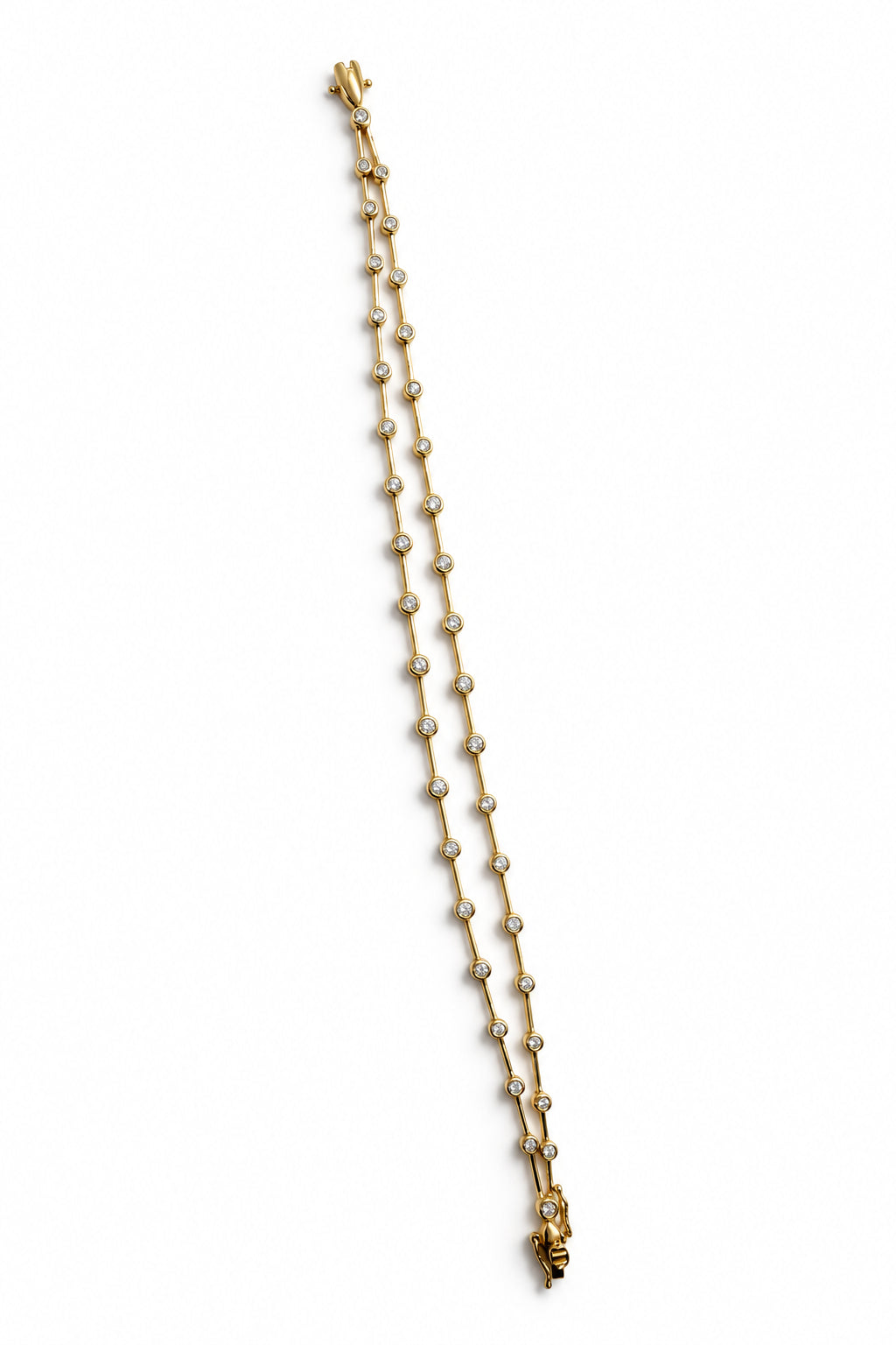 Ogden Of Harrogate Jewellery Double Row Diamond Set Bubble Bracelet, 18ct Yellow Gold